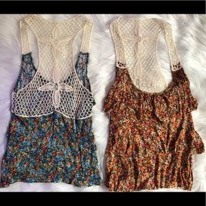 2 pz 👚 Blusas floredas sz S..